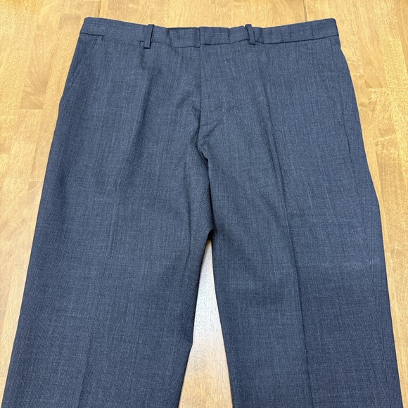 Theory Marlo pants men's 34 black‎ gray stripe stretch wool work trousers slacks - Picture 2 of 11